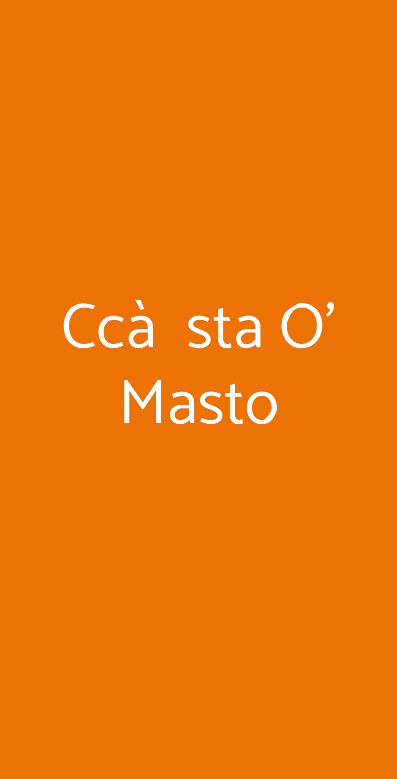 Ccà  sta O' Masto Caserta menù 1 pagina