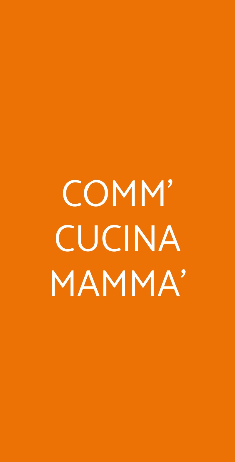 COMM' CUCINA MAMMA' Napoli menù 1 pagina