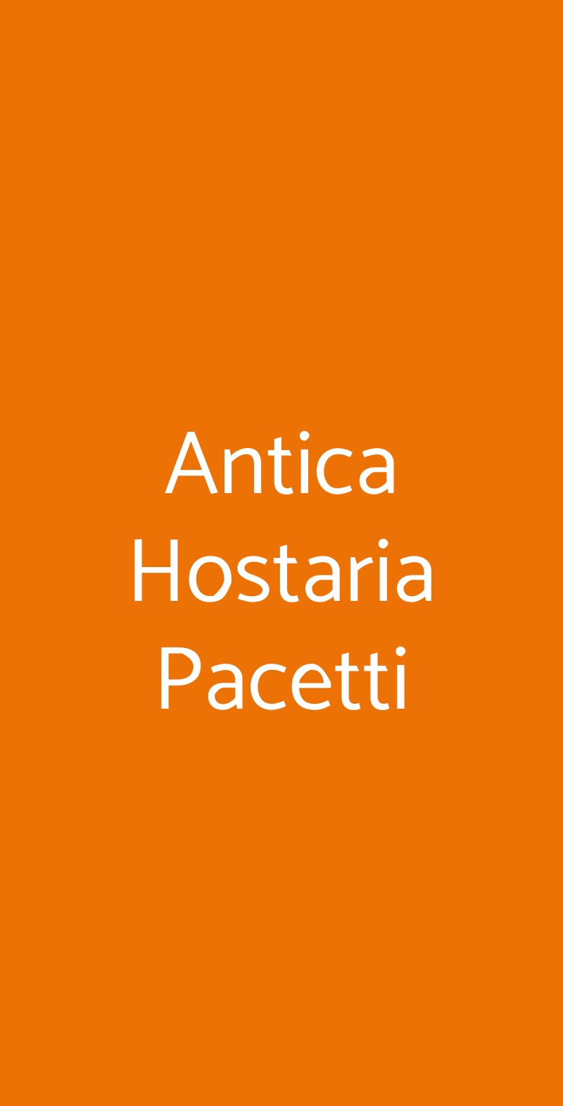 Antica Hostaria Pacetti Genova menù 1 pagina