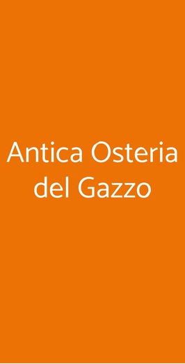 Antica Osteria Del Gazzo, Genova