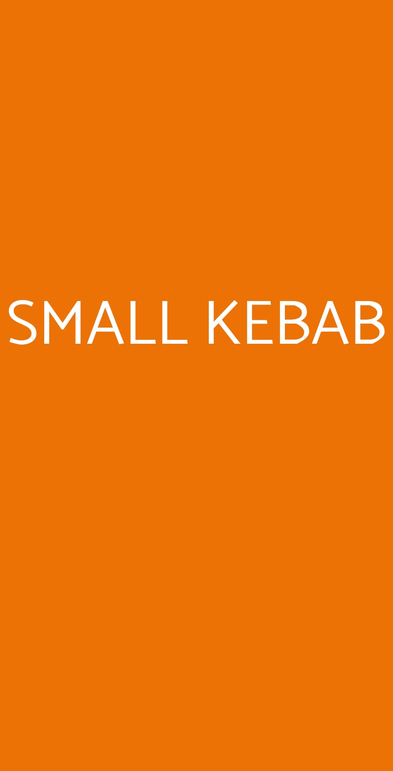 SMALL KEBAB Napoli menù 1 pagina