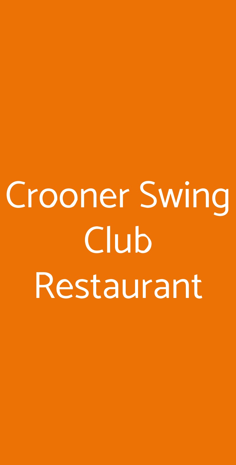 Crooner Swing Club Restaurant Genova menù 1 pagina