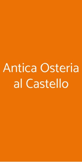Antica Osteria Al Castello, Casciana Terme Lari