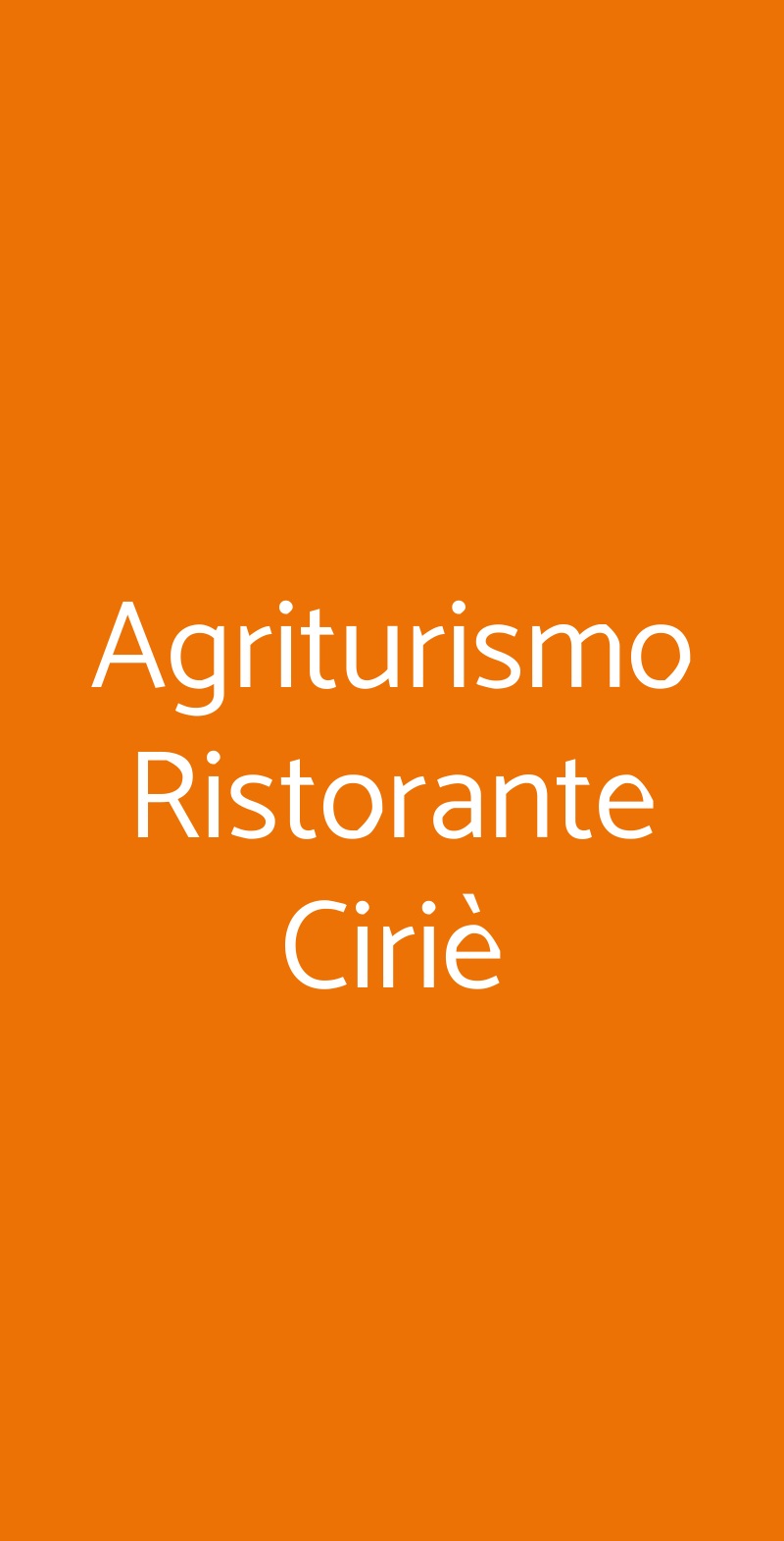 Agriturismo Ristorante Ciriè Cassano delle Murge menù 1 pagina