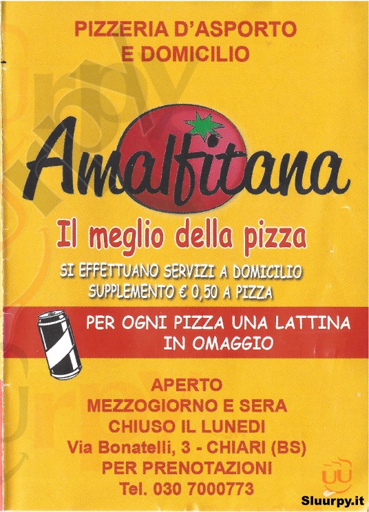 Pizzeria Amalfitana Chiari menù 1 pagina