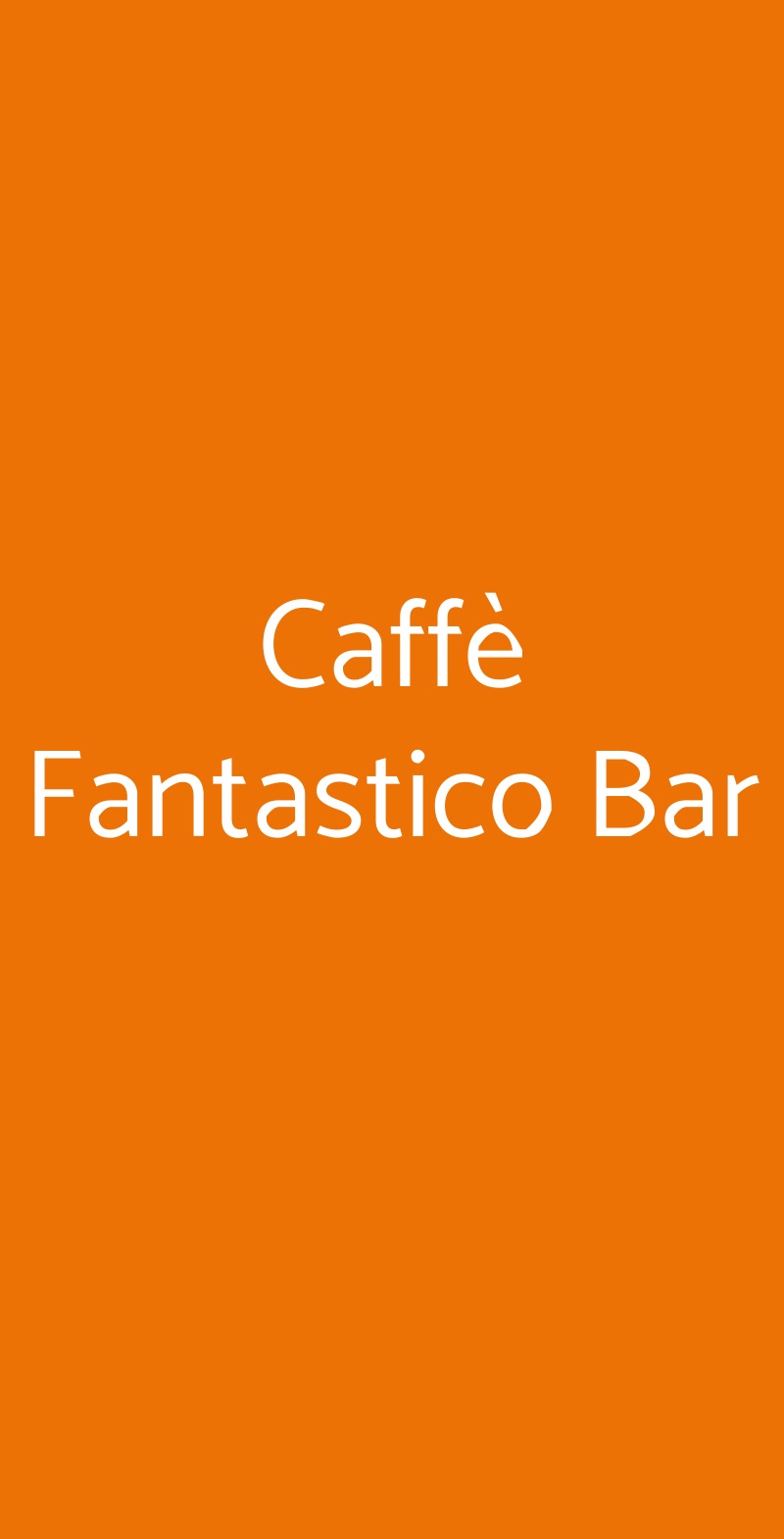 Caffè Fantastico Bar Bari menù 1 pagina