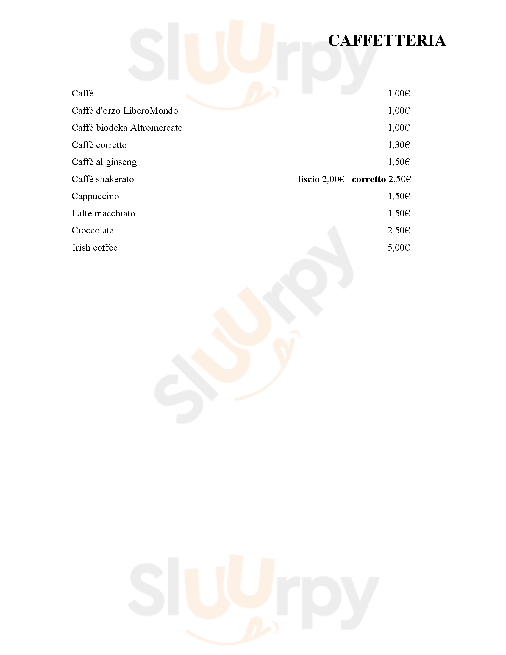 Circolo Quarto Stato Cardano al Campo menù 1 pagina