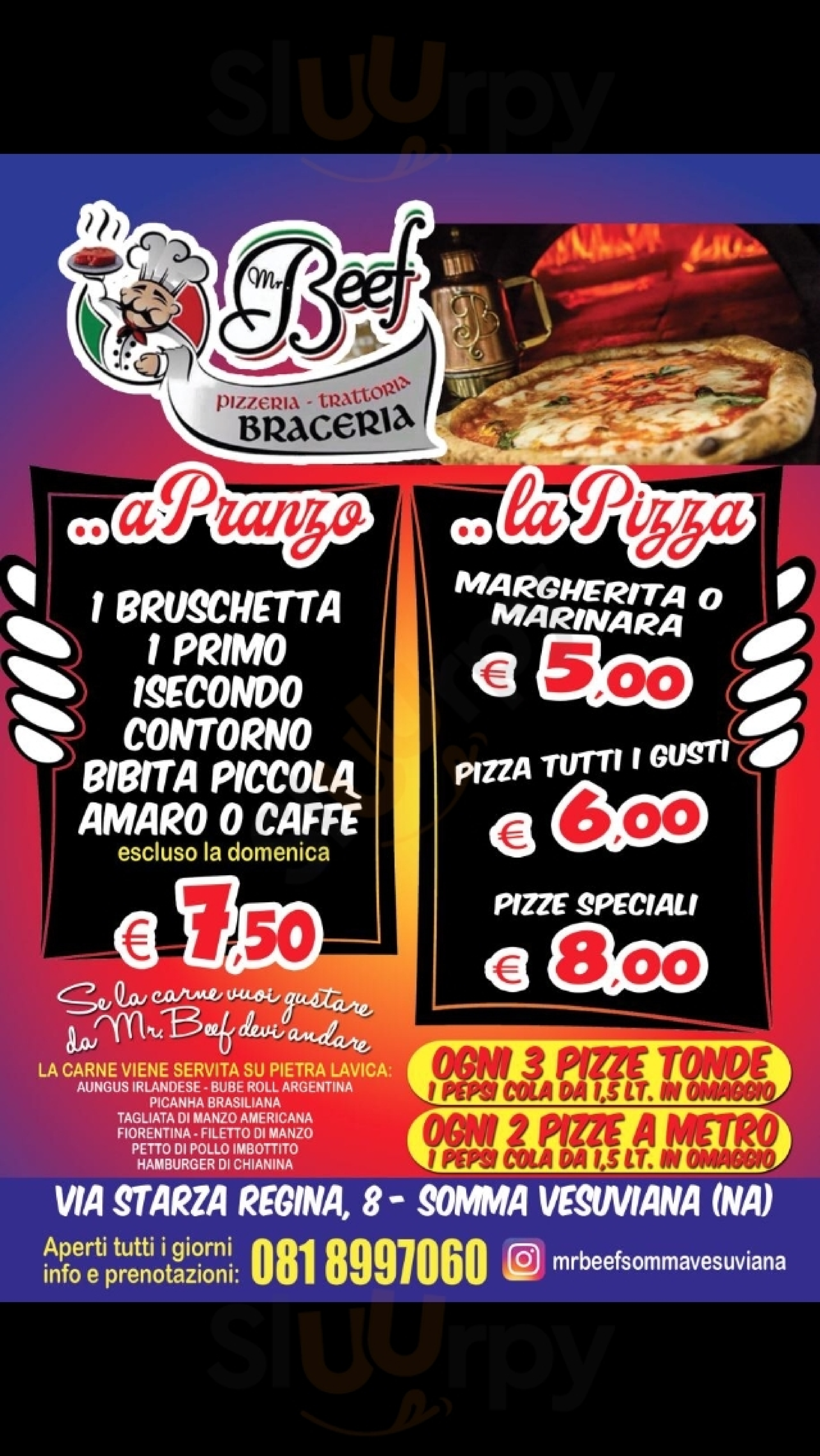 Ristorante Pizzeria Mr. Beef Somma Vesuviana menù 1 pagina