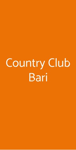 Country Club Bari, Bari