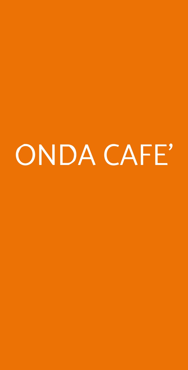 ONDA CAFE' Roma menù 1 pagina