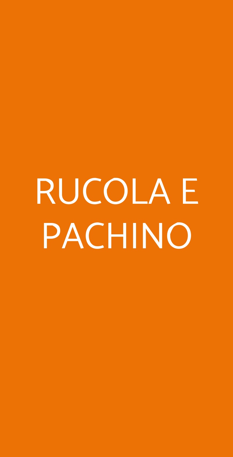 RUCOLA E PACHINO Roma menù 1 pagina