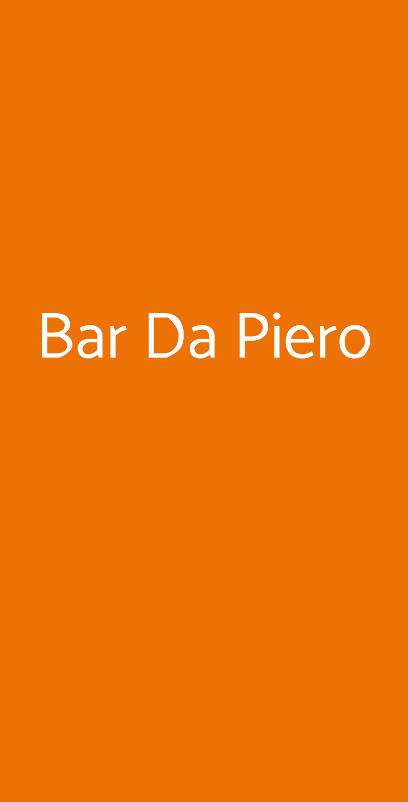 Bar Da Piero Verona menù 1 pagina