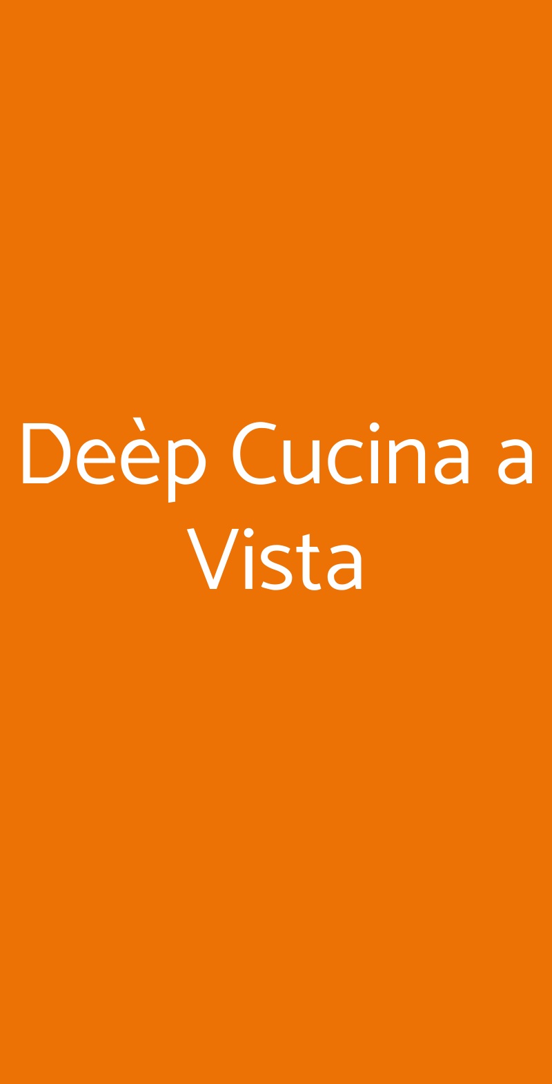 Deèp Cucina a Vista Verona menù 1 pagina