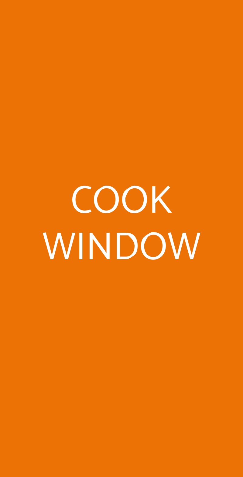 COOK WINDOW Milano menù 1 pagina