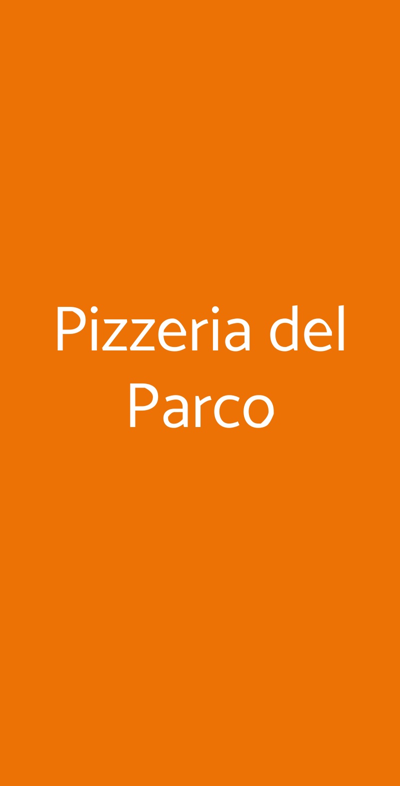 Pizzeria del Parco Milano menù 1 pagina