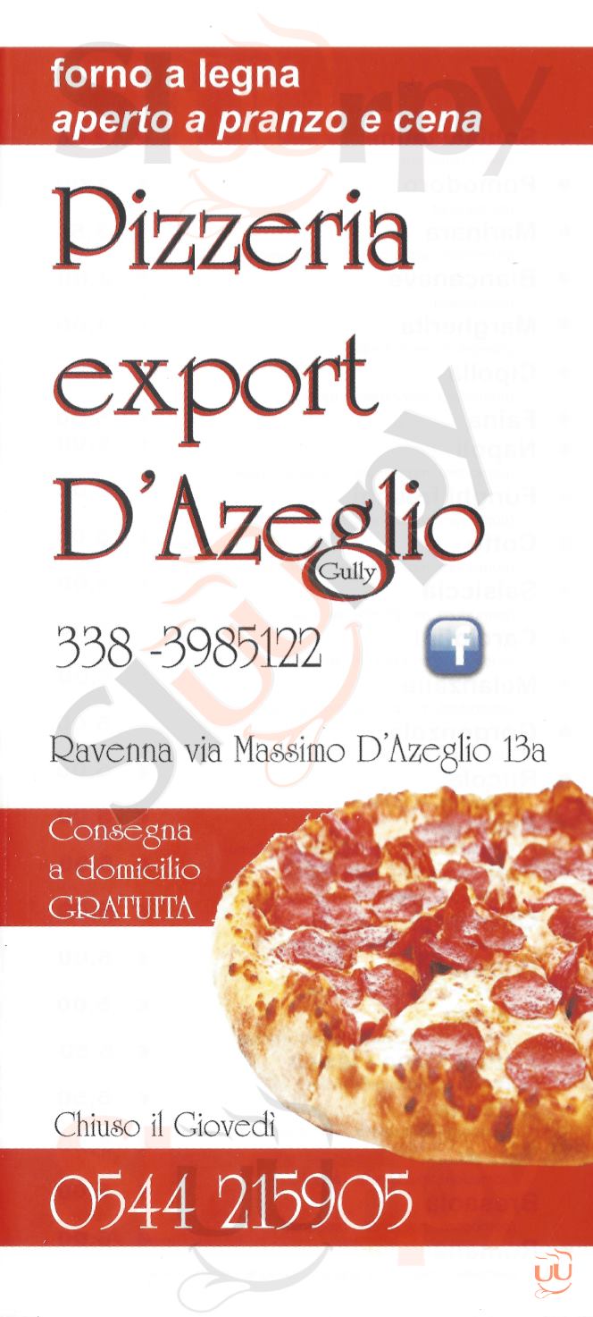 Pizza Export D'Azeglio Ravenna menù 1 pagina