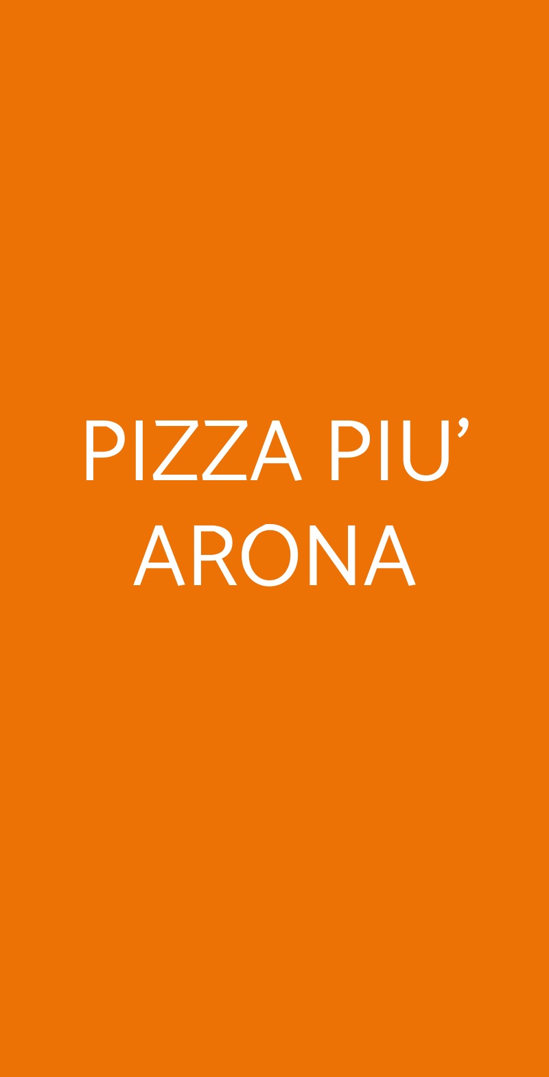 PIZZA PIU' ARONA Arona menù 1 pagina