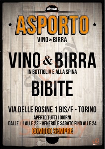 ASPORTO VINO & BIRRA Torino menù 1 pagina