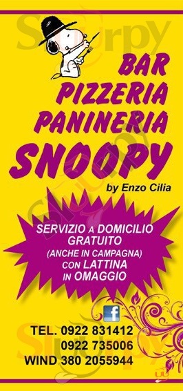 SNOOPY Canicattì menù 1 pagina