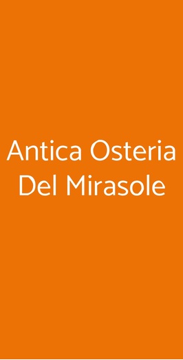 Antica Osteria Del Mirasole, San Giovanni in Persiceto