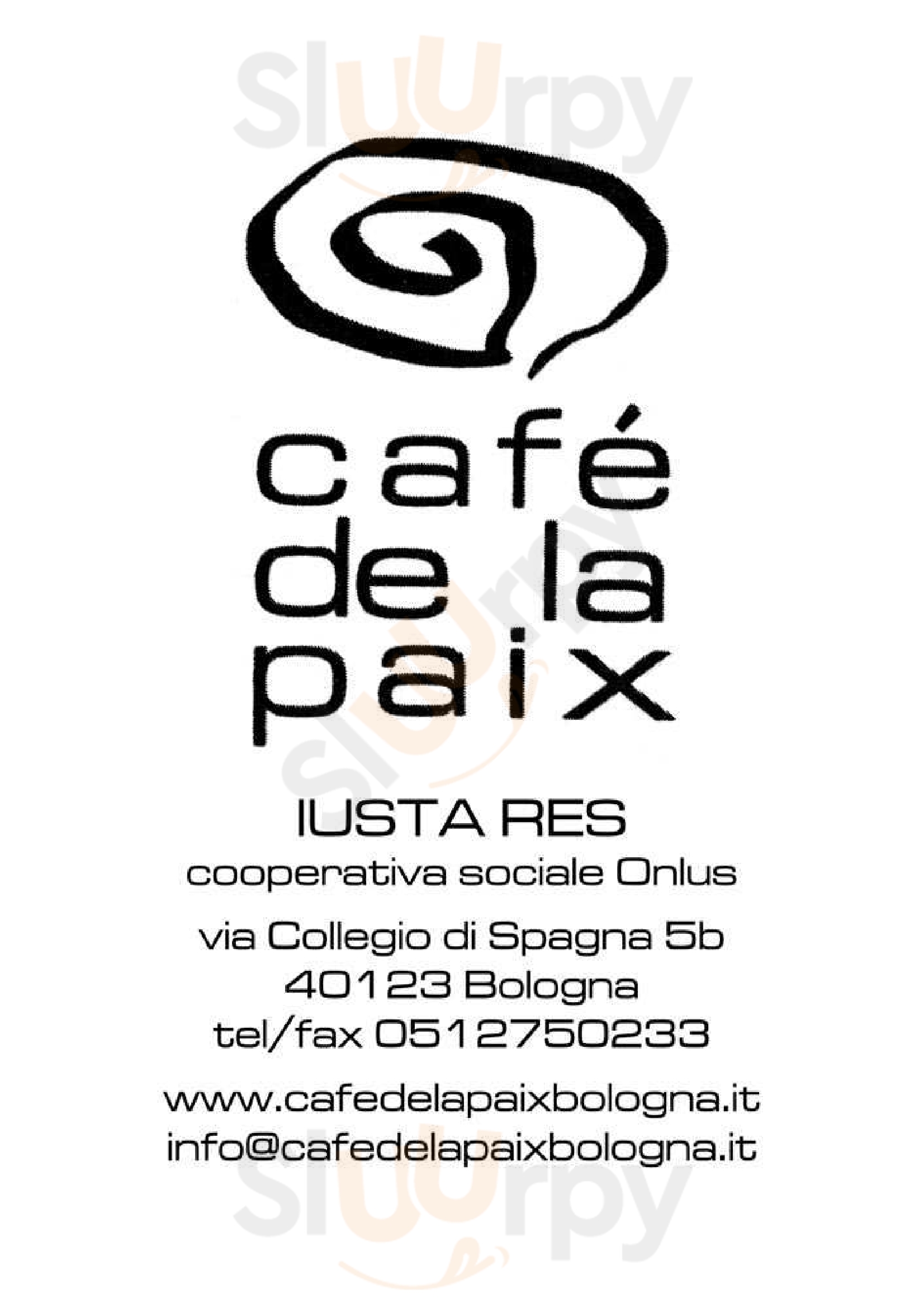 Cafe de la Paix Bologna menù 1 pagina