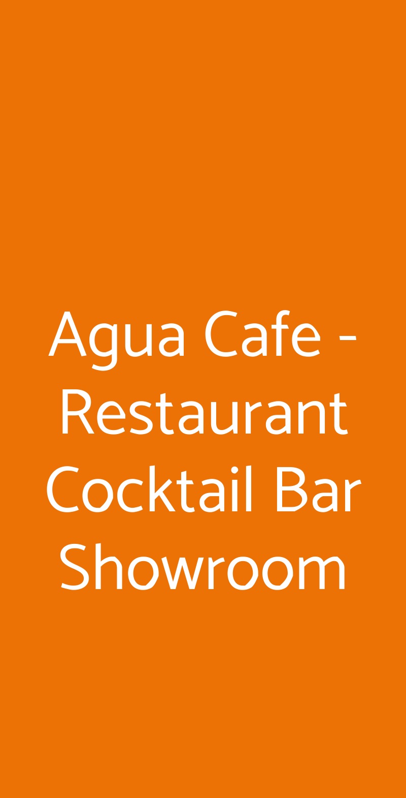 Agua Cafe - Restaurant Cocktail Bar Showroom Bologna menù 1 pagina