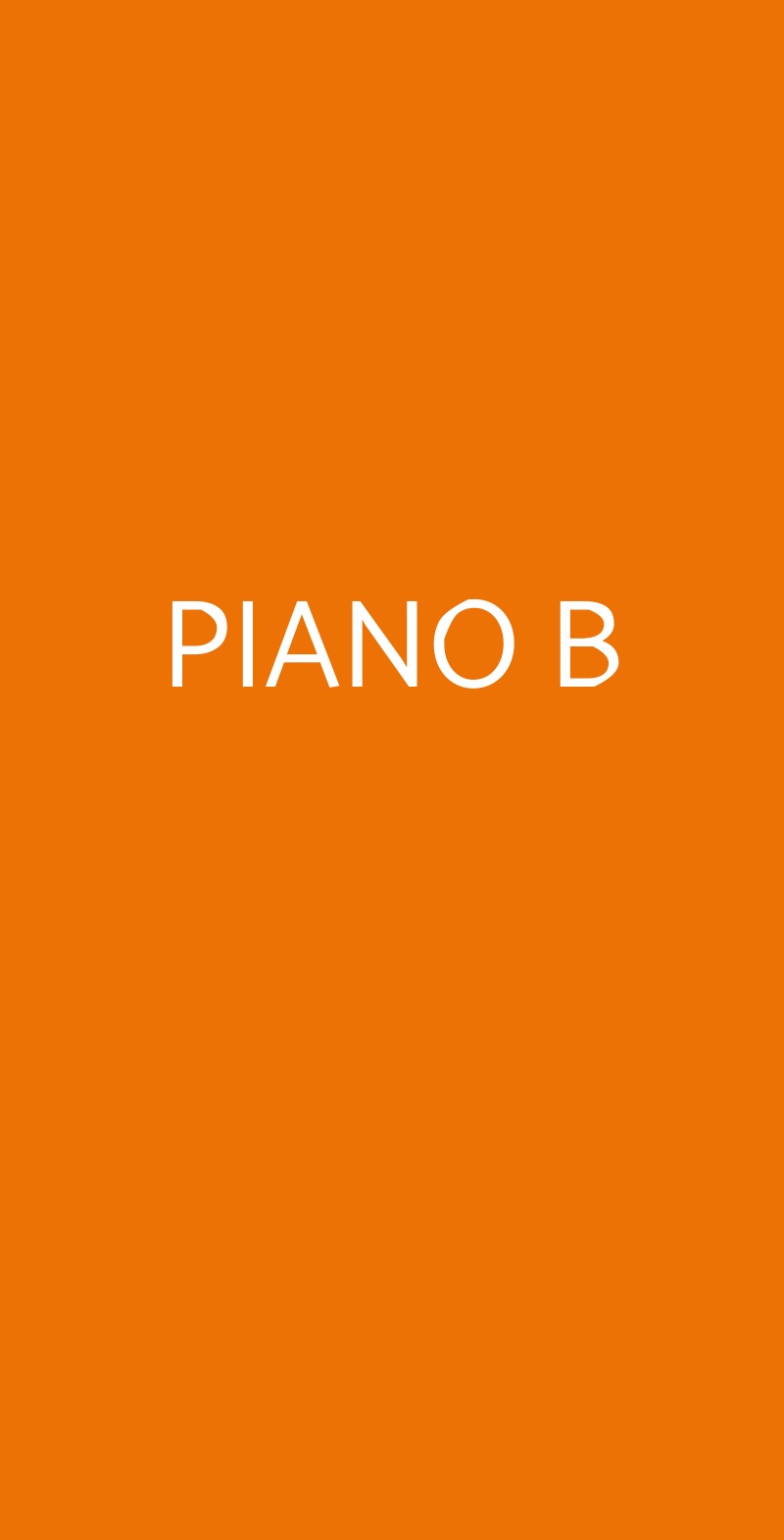 PIANO B Torino menù 1 pagina