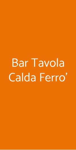 Bar Tavola Calda Ferro', Formia
