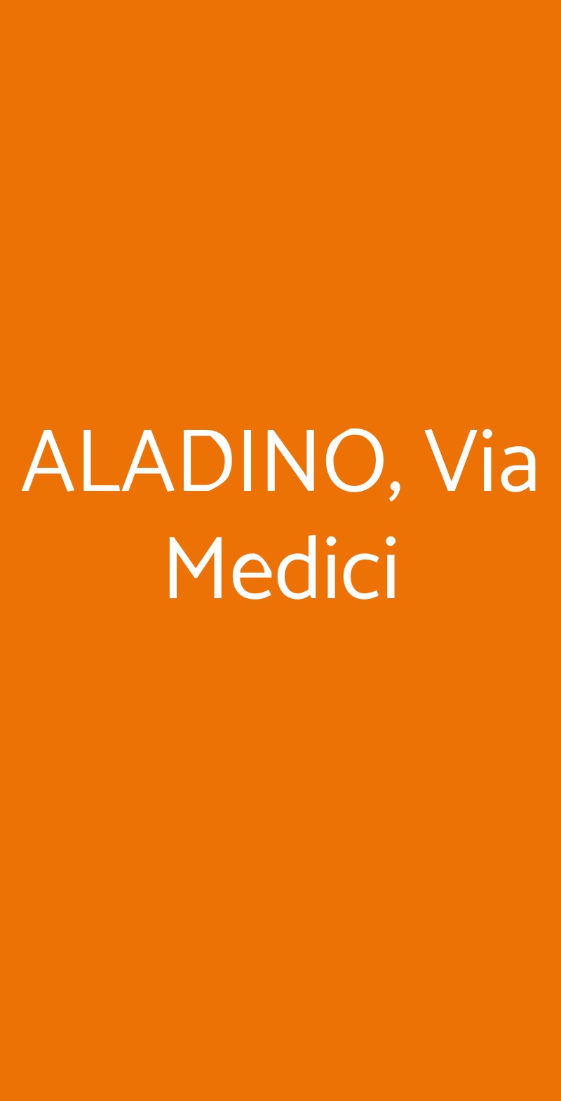 ALADINO, Via Medici Torino menù 1 pagina