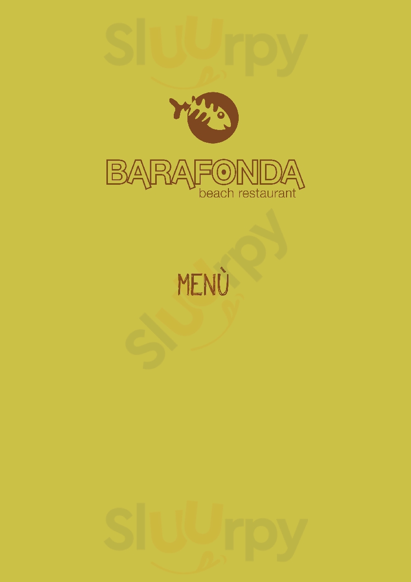 Barafonda Beach Restaurant Rimini menù 1 pagina