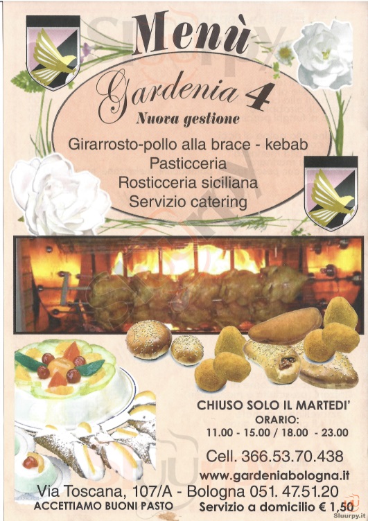 Gardenia 3 Bologna menù 1 pagina