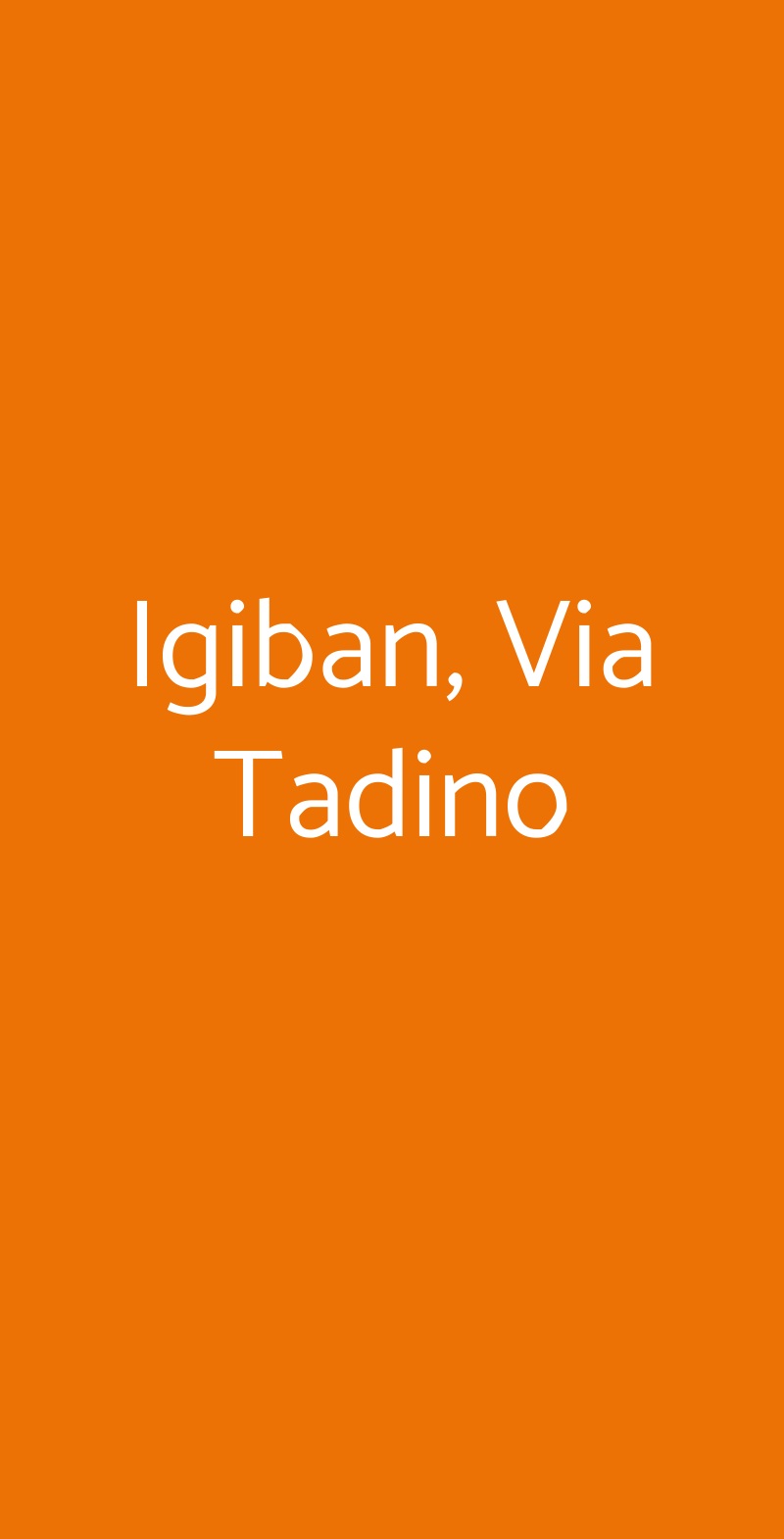 Igiban Milano menù 1 pagina