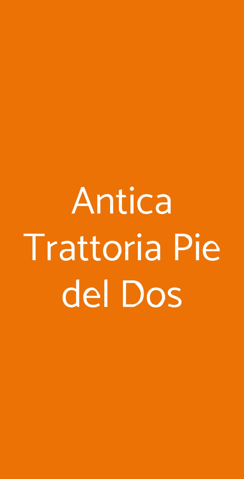 Antica Trattoria Pie del Dos Gussago menù 1 pagina