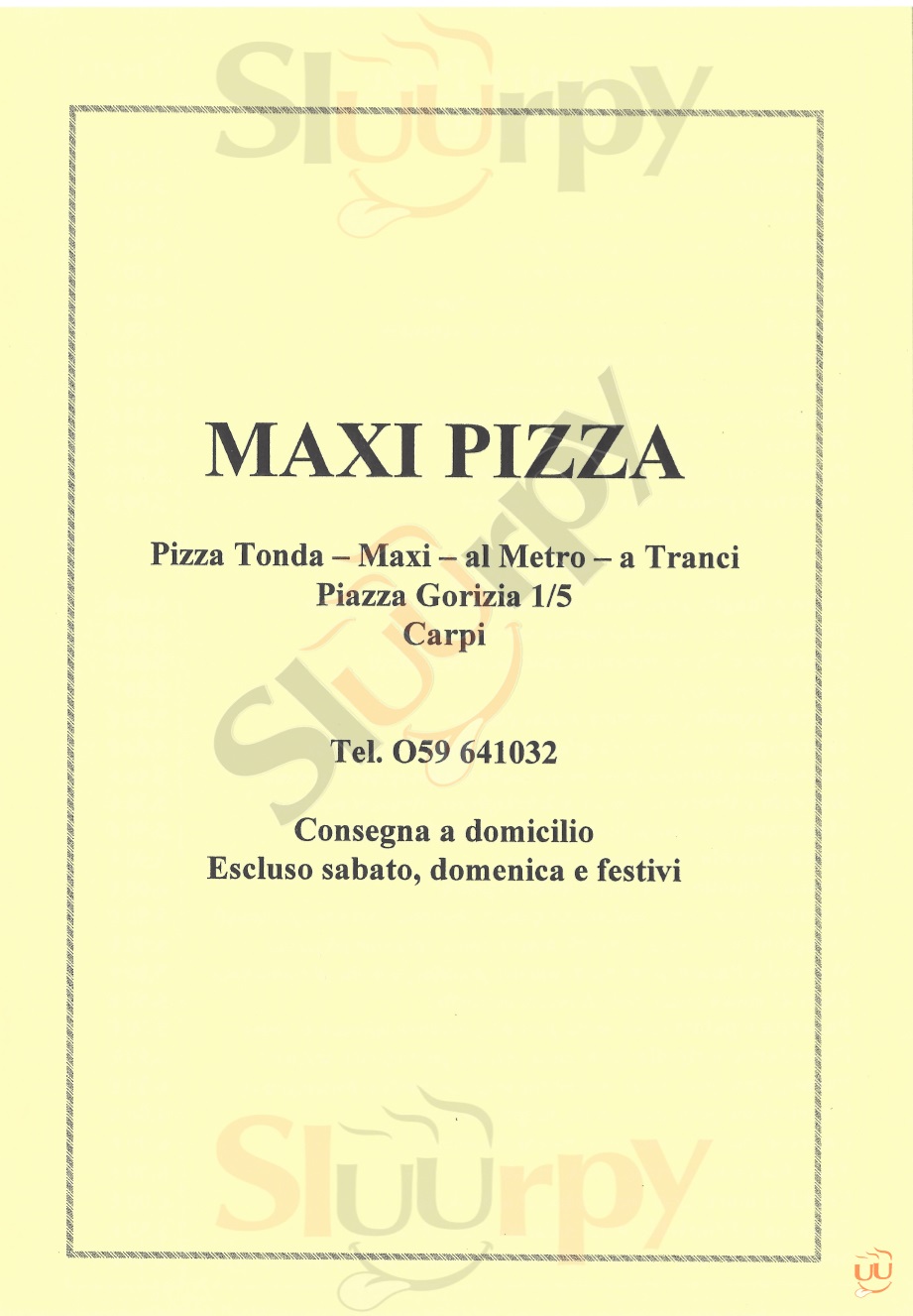 MAXI PIZZA Carpi menù 1 pagina