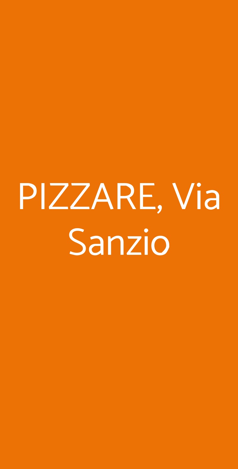 PIZZARE, Via Sanzio Modena menù 1 pagina