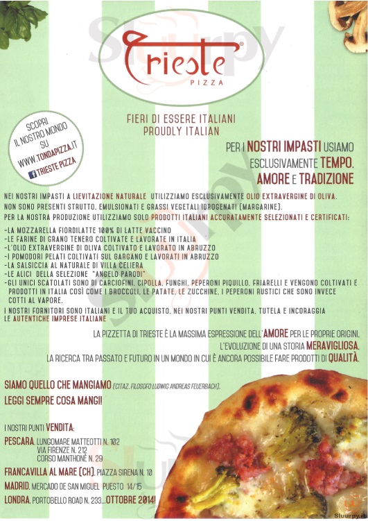 TRIESTE PIZZA Francavilla al Mare menù 1 pagina