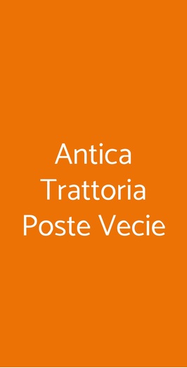 Antica Trattoria Poste Vecie, Venezia