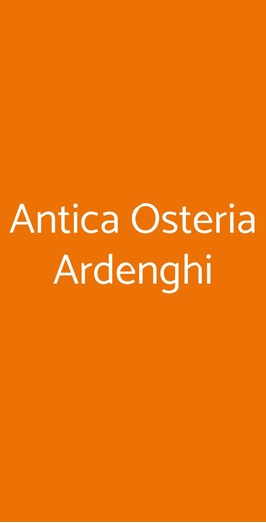 Antica Osteria Ardenghi, Venezia