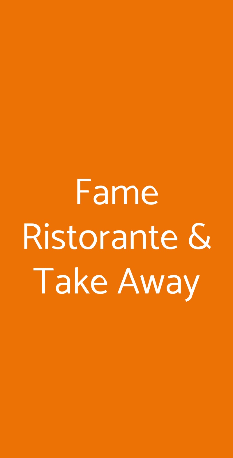 Fame Ristorante & Take Away Roma menù 1 pagina