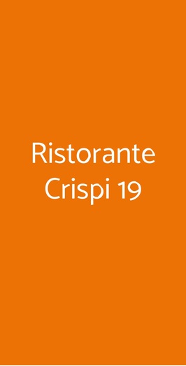Ristorante Crispi 19, Roma