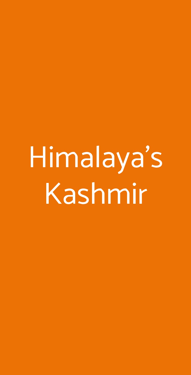 Himalaya's Kashmir Roma menù 1 pagina