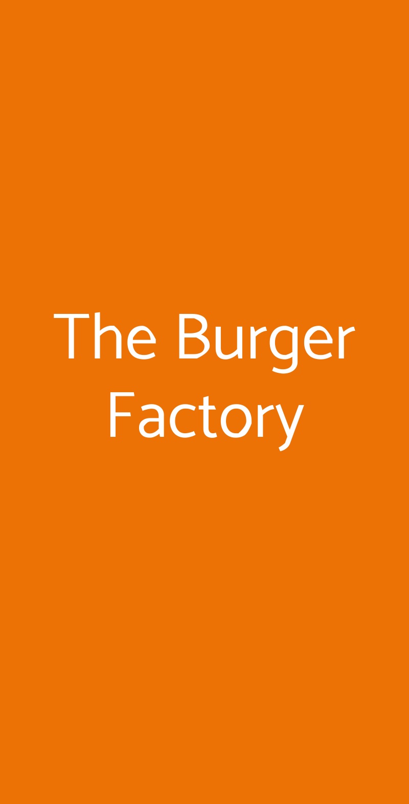 The Burger Factory Roma menù 1 pagina