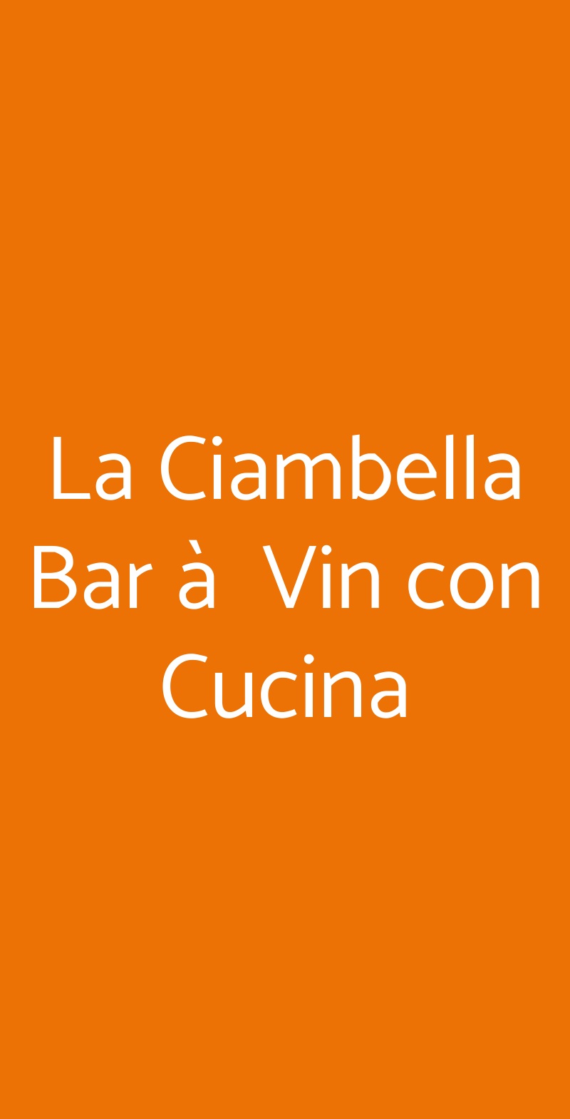 La Ciambella Bar à  Vin con Cucina Roma menù 1 pagina