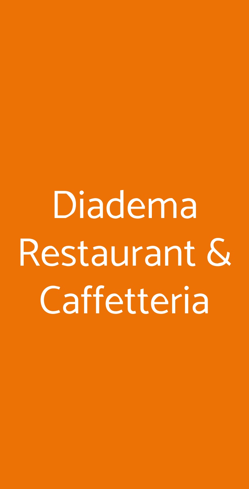 Diadema Restaurant & Caffetteria Roma menù 1 pagina