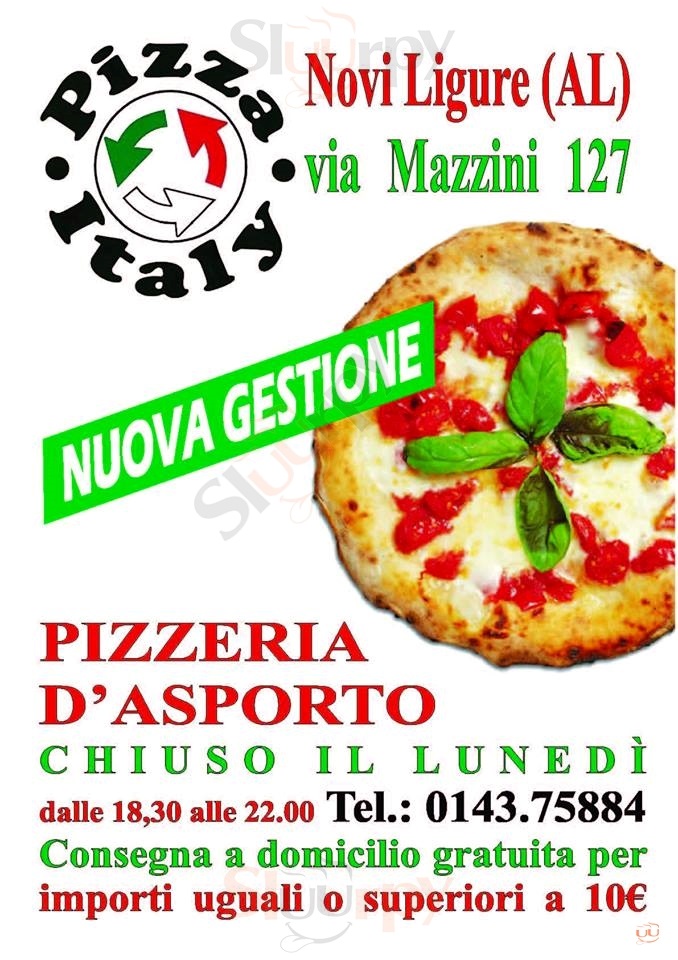 PIZZA ITALY Novi Ligure menù 1 pagina