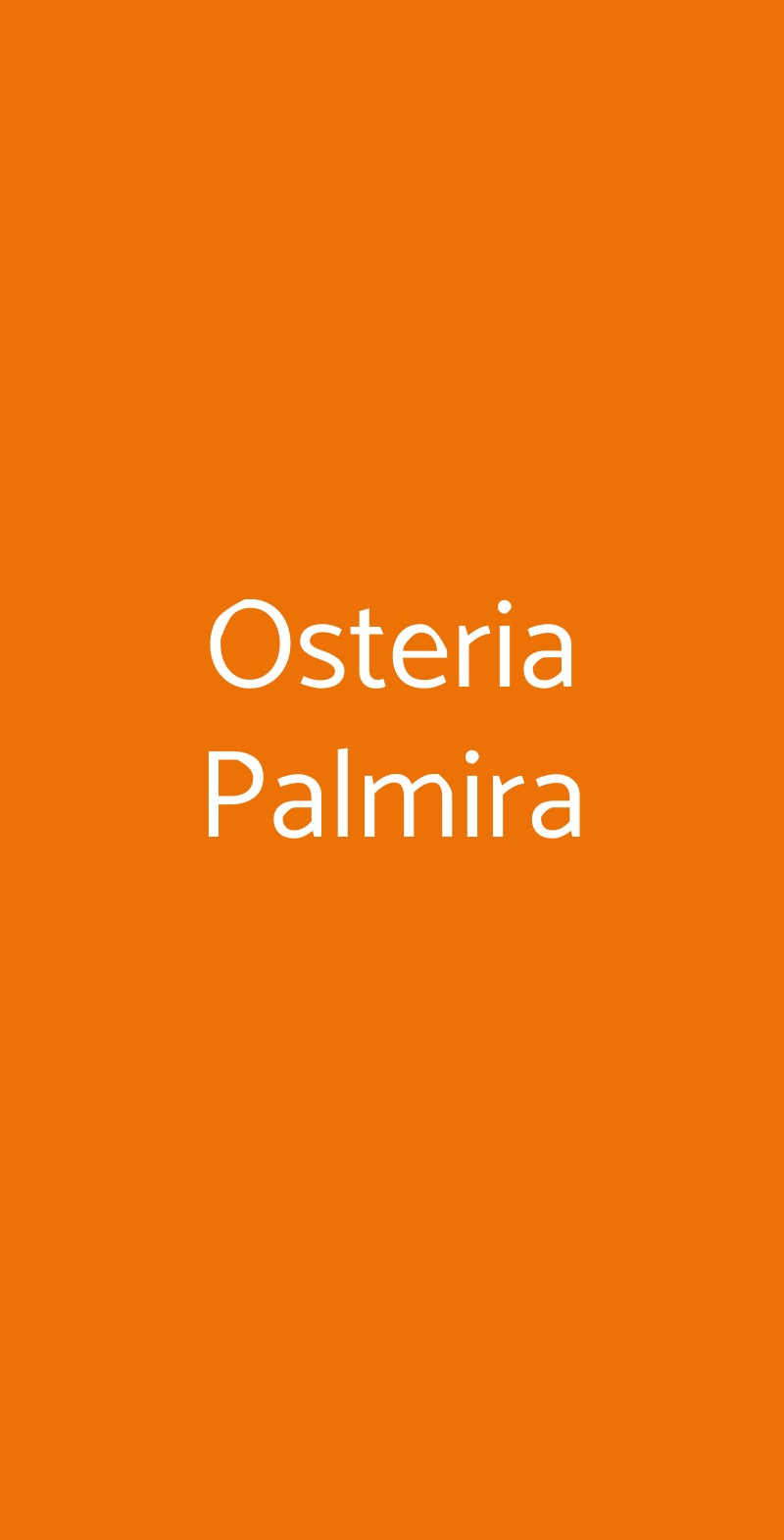 Osteria Palmira Roma menù 1 pagina