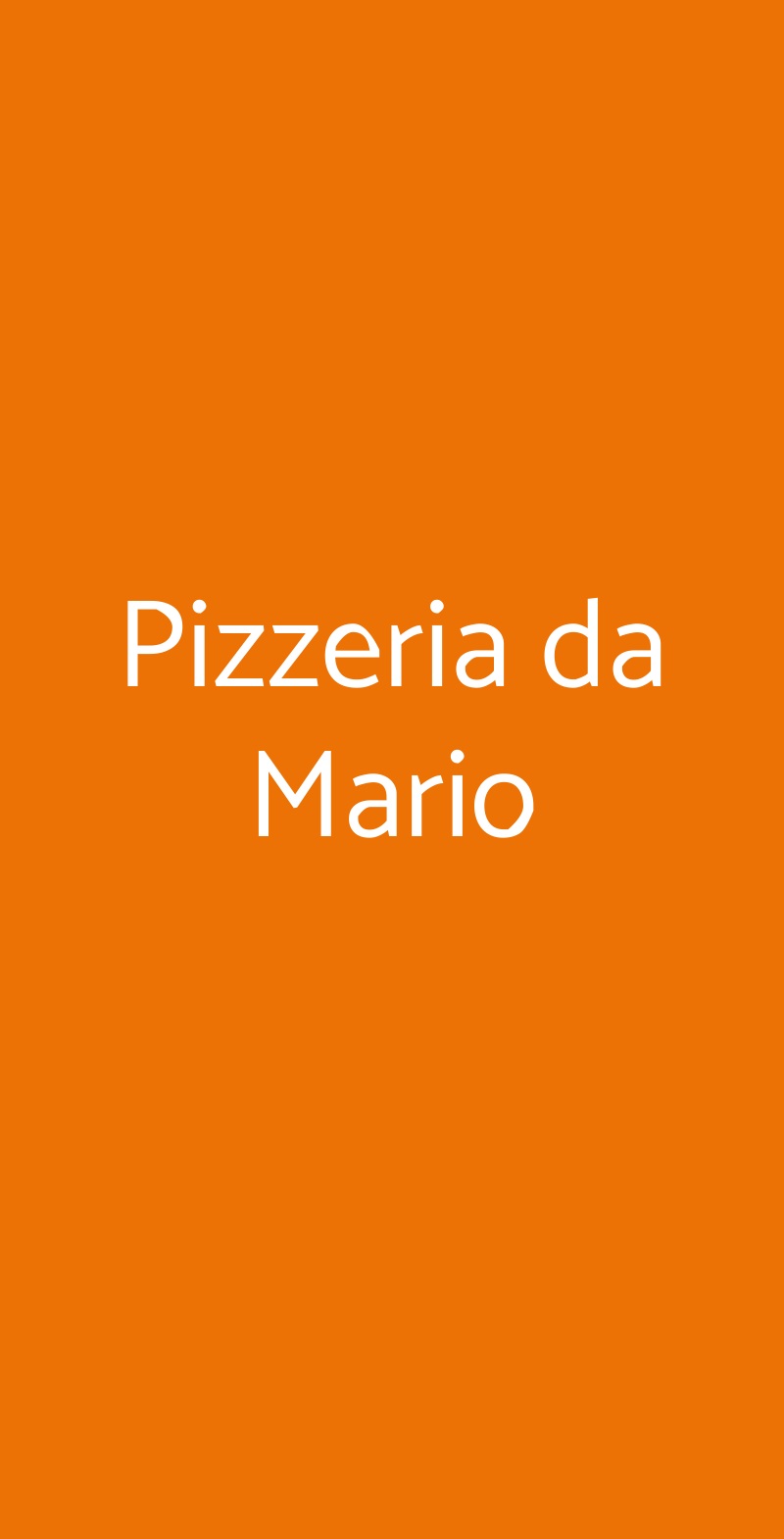 Pizzeria da Mario Roma menù 1 pagina