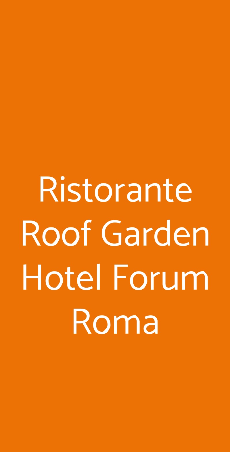 Ristorante Roof Garden Hotel Forum Roma Roma menù 1 pagina