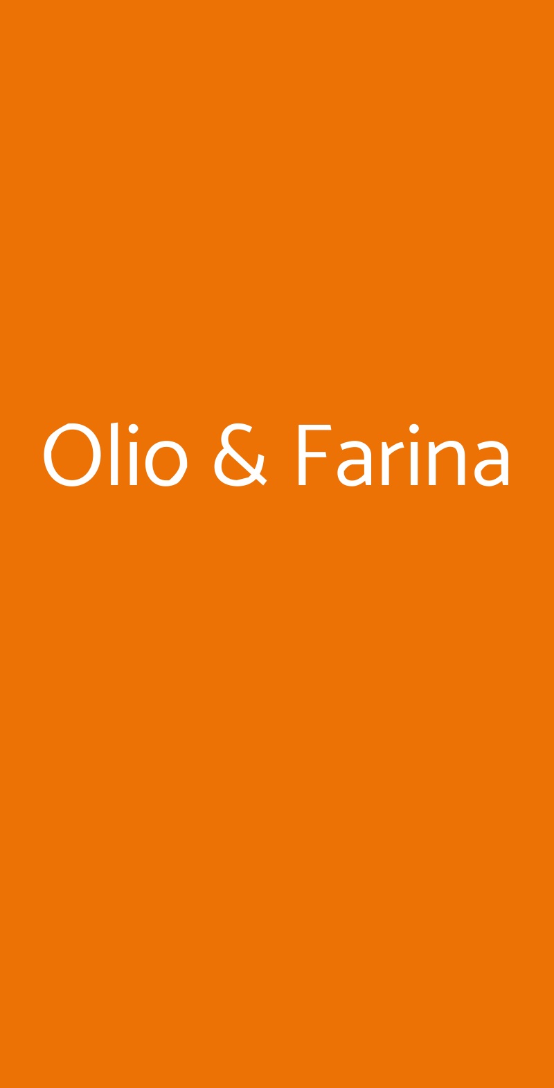Olio & Farina Roma menù 1 pagina