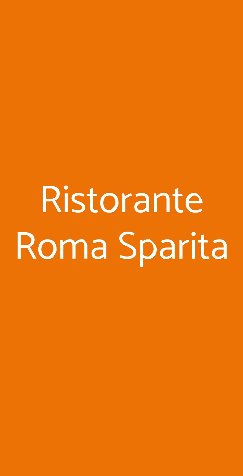 Ristorante Roma Sparita Roma menù 1 pagina